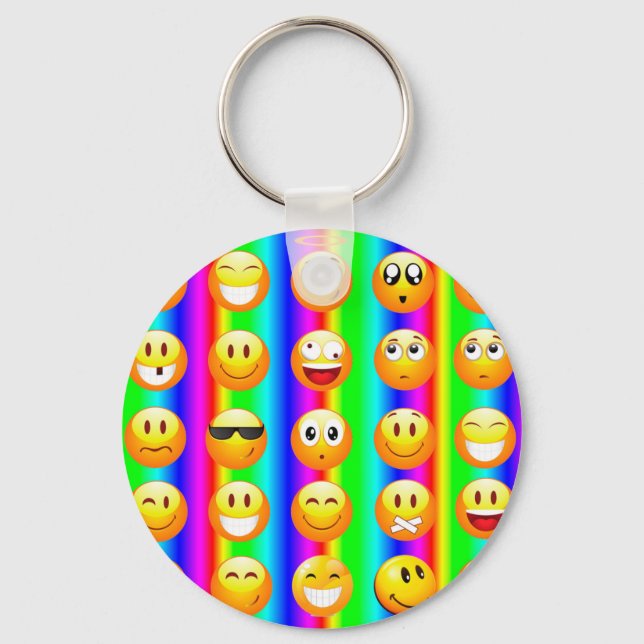 rainbow emoji key ring (Front)