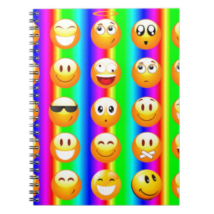 rainbow emoji spiral notebook