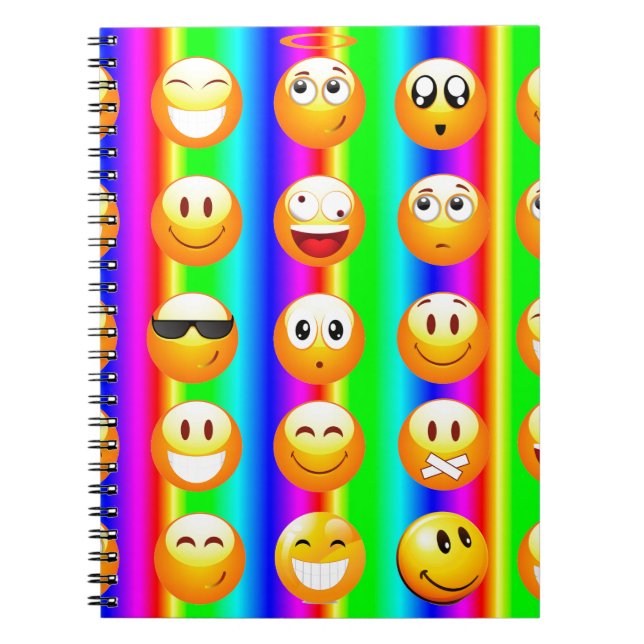 rainbow emoji spiral notebook (Front)