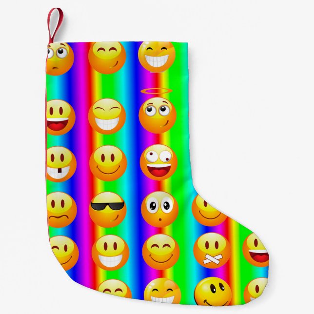 rainbow emoji xmas christmas stocking (Front)