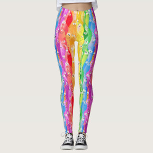 Rainbow Emoting Blob Cute Monsters in Pride Colors Leggings