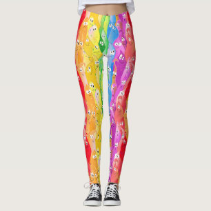 Rainbow Emoting Blob Cute Monsters in Pride Colour Leggings