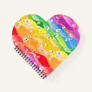 Rainbow Emoting Blob Cute Monsters in Pride Colour Notebook