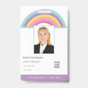 Rainbow Employee Photo ID Name Logo Portrait Badge