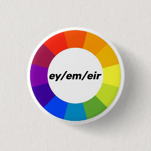 rainbow encircled ey/em/eir pronoun button