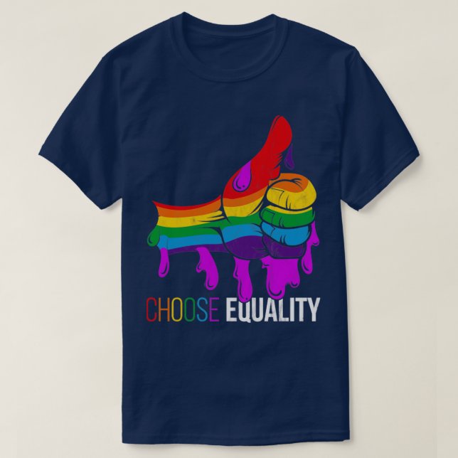 Rainbow Equality Gay Pride LGBT T-Shirt (Design Front)