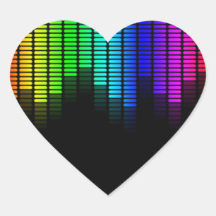 rainbow equalizer heart sticker