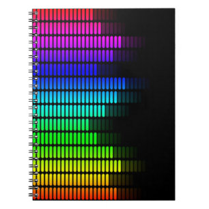 rainbow equalizer spiral notebook
