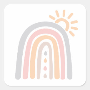 Rainbow Essential Oil Drops Square Sticker