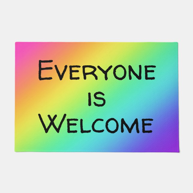 Rainbow Everyone is Welcome Doormat (Front)