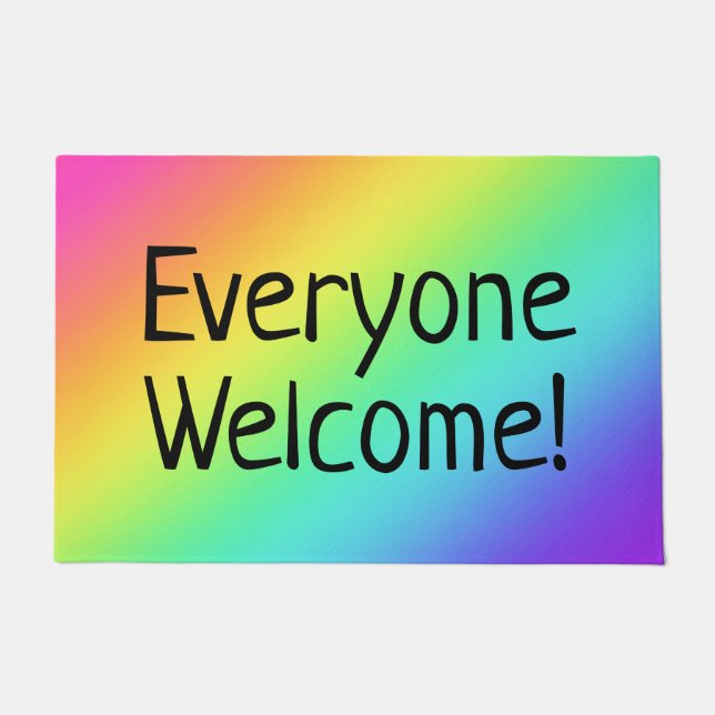 Rainbow Everyone Welcome Doormat (Front)