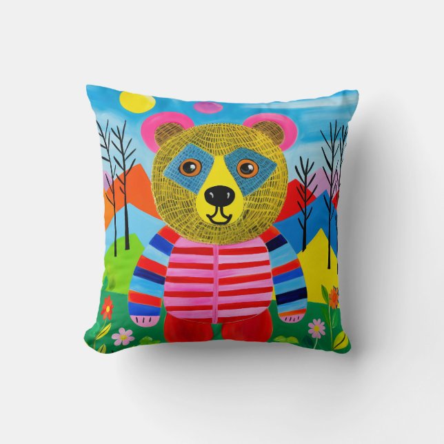Rainbow Explorer Bear Cushion (Front)