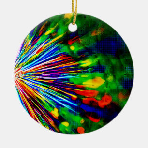Rainbow Explosion  Ceramic Tree Decoration