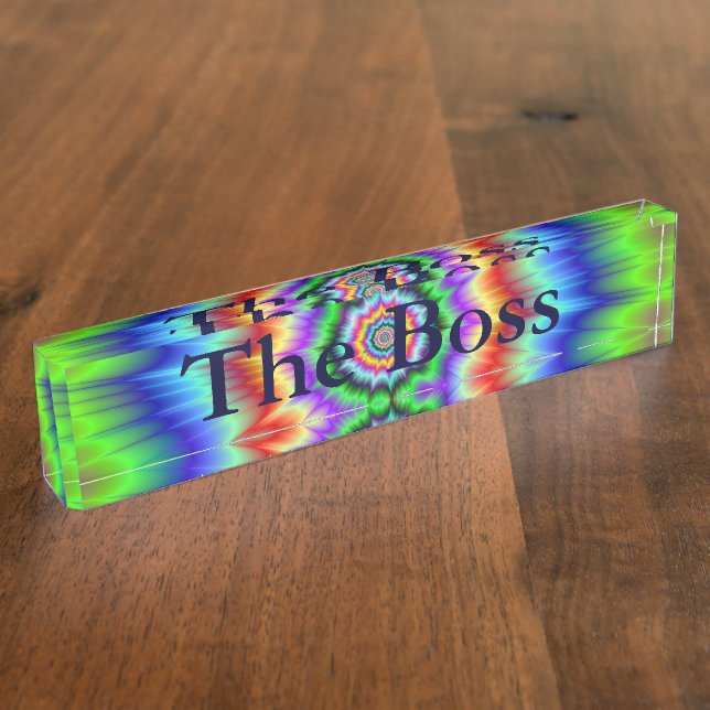 Rainbow Explosion Desk Nameplate (Side)