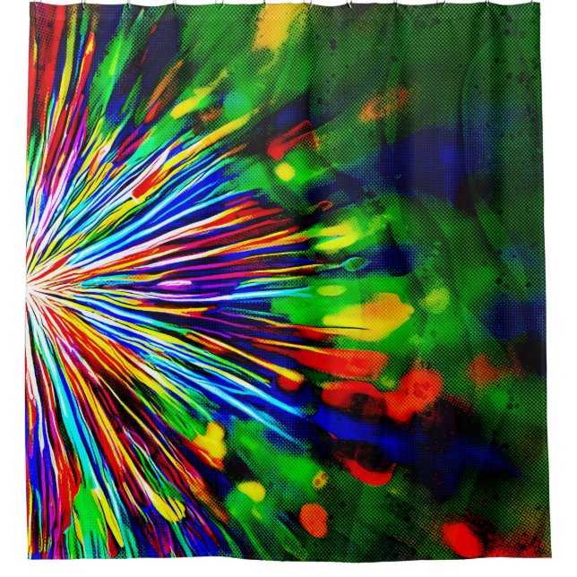 Rainbow Explosion  Shower Curtain (Front)