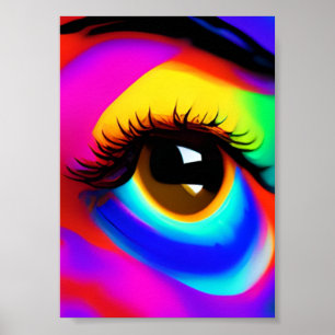 Rainbow eye in the sky three poster