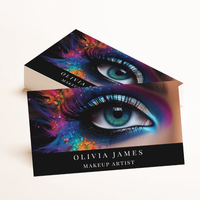 Rainbow Eye Makeup Artist Beauty Salon Business Card (Creator Uploaded)