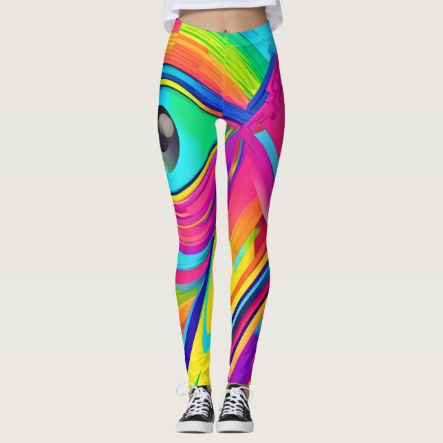 Rainbow Eye Wonder Art Leggings (Front)