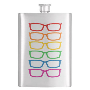 Rainbow Eyeglasses Hip Flask
