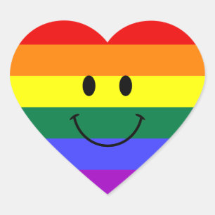 Rainbow Face Heart Sticker