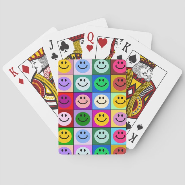 Rainbow face squares playing cards (Back)