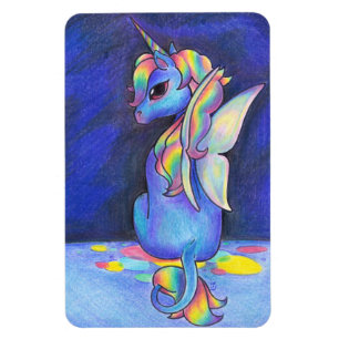 Rainbow Faerie Unicorn Magnet