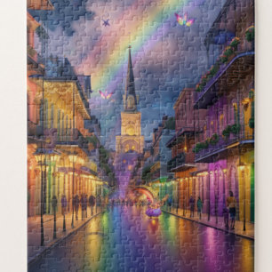 Rainbow fairies in French Quarter in New Orleans Jigsaw Puzzle