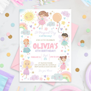 Rainbow Fairy Birthday Invitation Fairies Rainbows