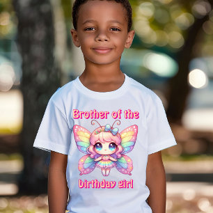 Rainbow fairy butterfly brother of birthday girl T-Shirt