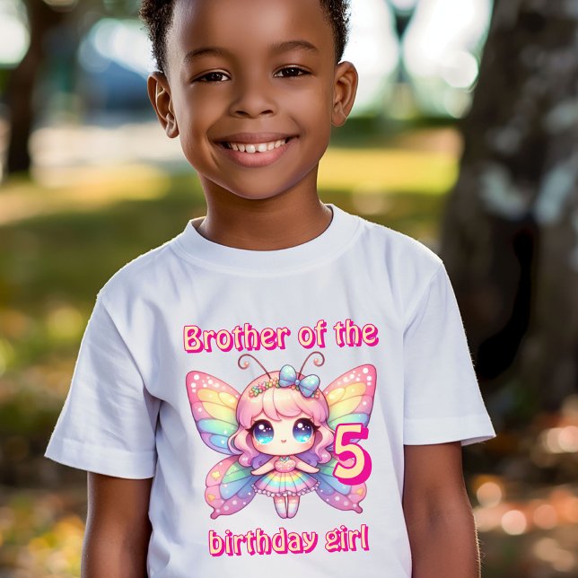  Rainbow fairy butterfly brother of birthday girl T-Shirt (Creator Uploaded)
