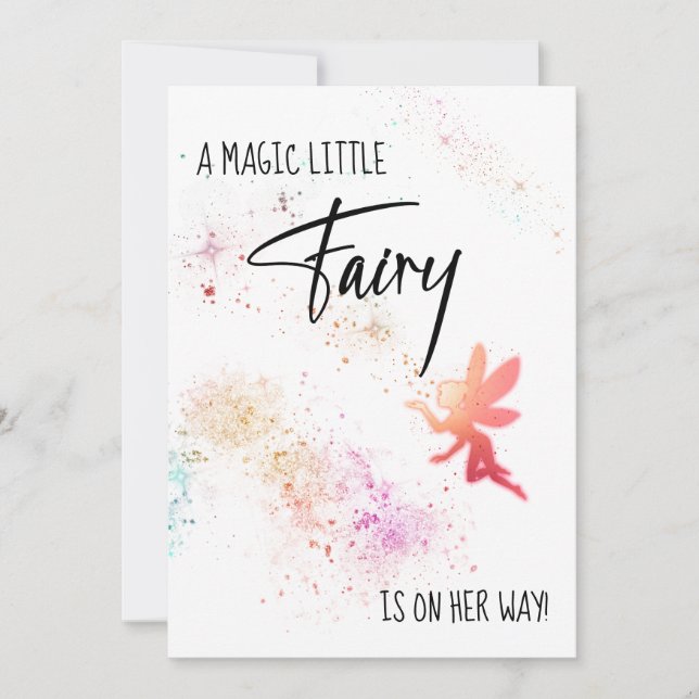 *~* Rainbow Fairy Dust Baby Shower Invitation (Front)