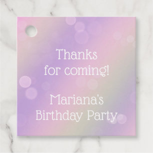 Rainbow Fairy Lights Girl Birthday Party Favour Tags
