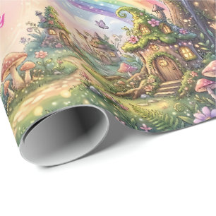Rainbow Fairyland Magic Birthday  Wrapping Paper