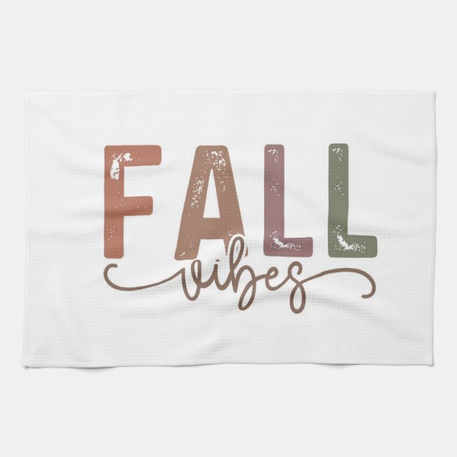 Rainbow Fall Vibes Tea Towel (Horizontal)