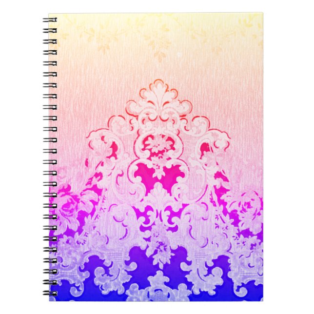 Rainbow Fancy Flourish Colorful Elegant Notebook (Front)