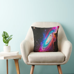 Rainbow Fantasy Black Hole Galaxy Cushion