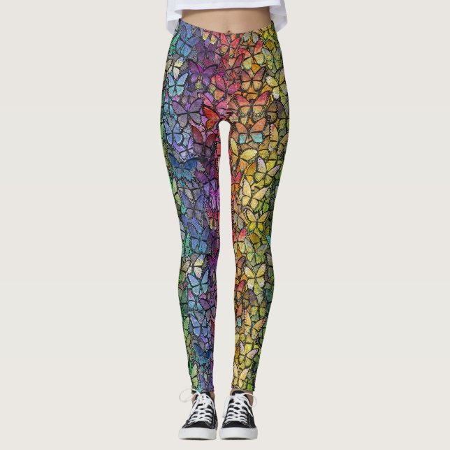 rainbow fantasy butterflies leggings (Front)
