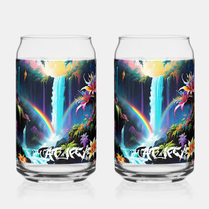 Rainbow Fantasy Forest Drinkware Set Can Glass