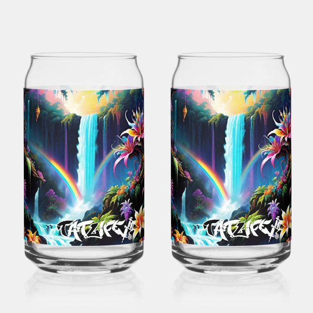 Rainbow Fantasy Forest Drinkware Set Can Glass (Front)
