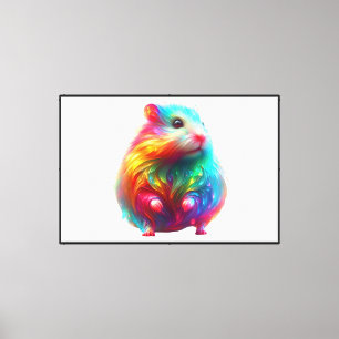 Rainbow Fantasy Hamster Art Canvas Print