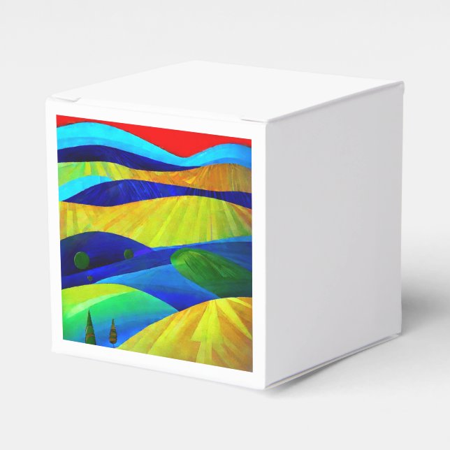 Rainbow Fantasy Hills Landscape Favour Box (Front Side)