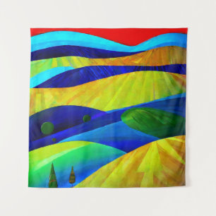 Rainbow Fantasy Hills Landscape Tapestry