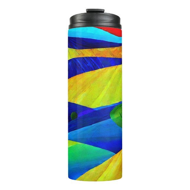 Rainbow Fantasy Hills Landscape Thermal Tumbler (Front)