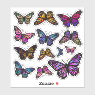 Rainbow Fantasy Monarch Butterfly Stickers