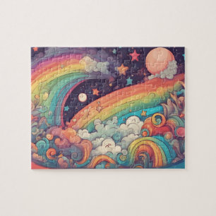Rainbow Fantasy World Colourful Magic Kingdom Jigsaw Puzzle