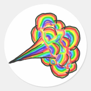 Rainbow Fart Classic Round Sticker