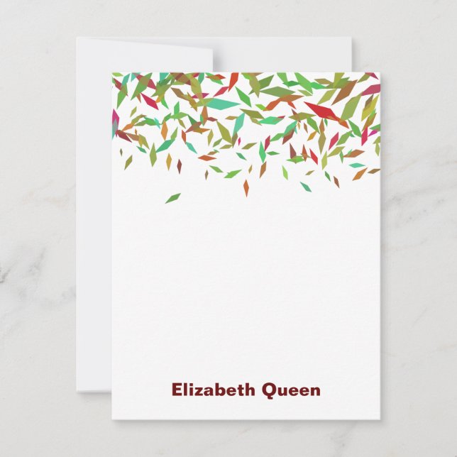 Rainbow Faux Foil Confetti Invitation Stationery (Front)