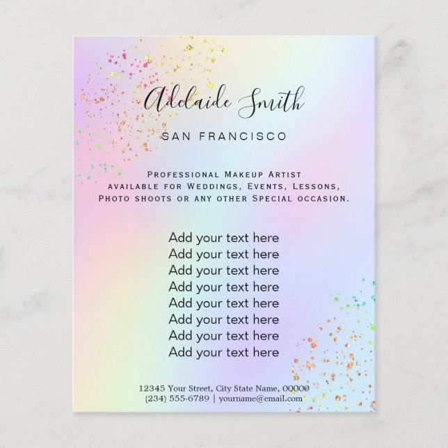 rainbow FAUX glitter Flyer (Front)