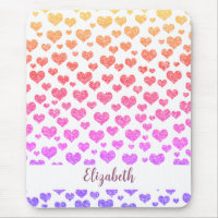 Rainbow Faux Glitter Hearts Bright Colourful Custo