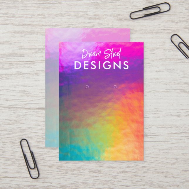 Rainbow Faux Holo Earring Display Card (Front/Back In Situ)